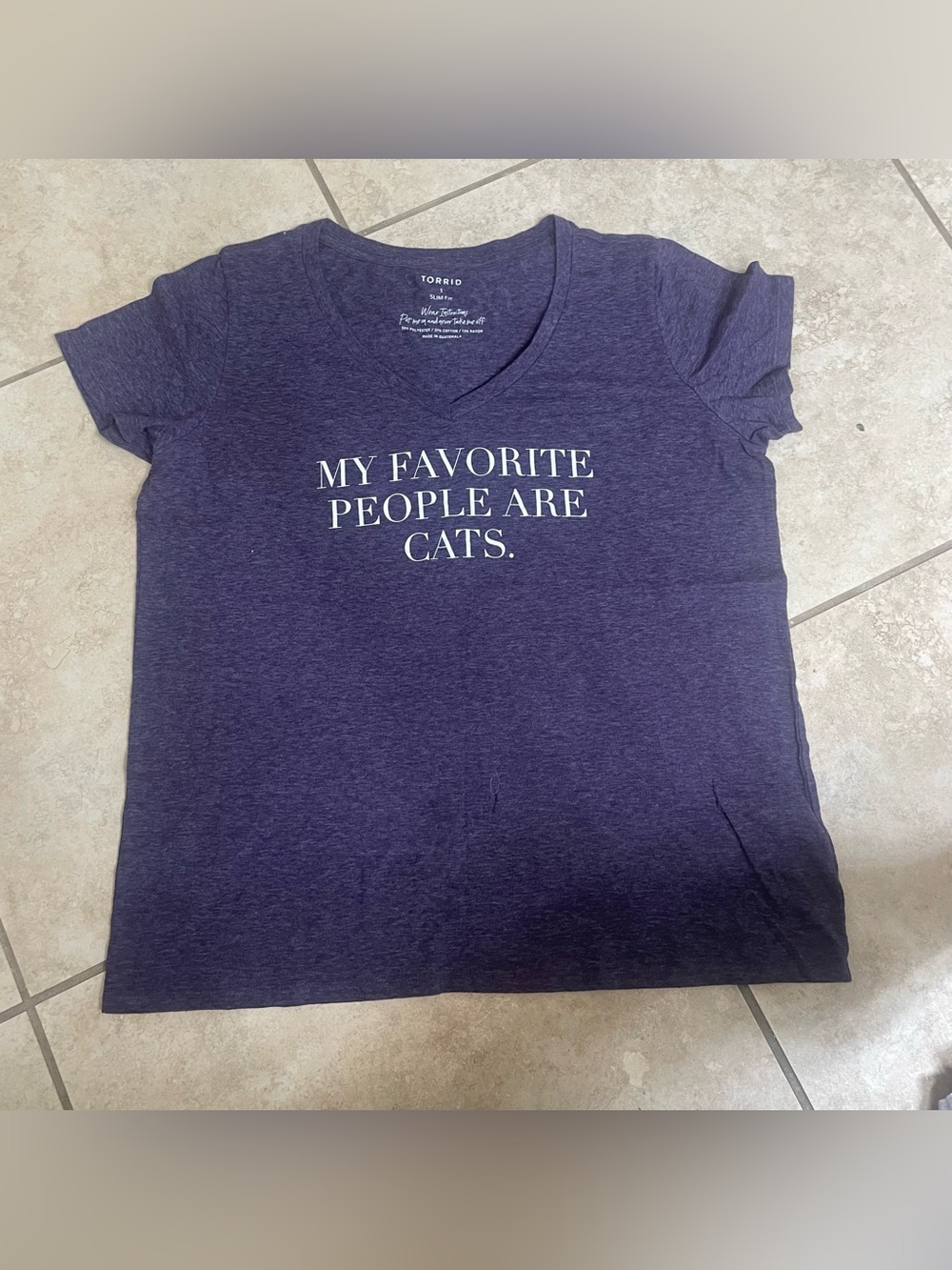 torrid purple 'My Favorite People Are Cats' V-neck Graphic Tee